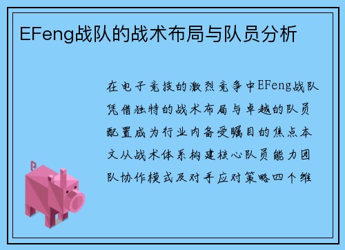 EFeng战队的战术布局与队员分析